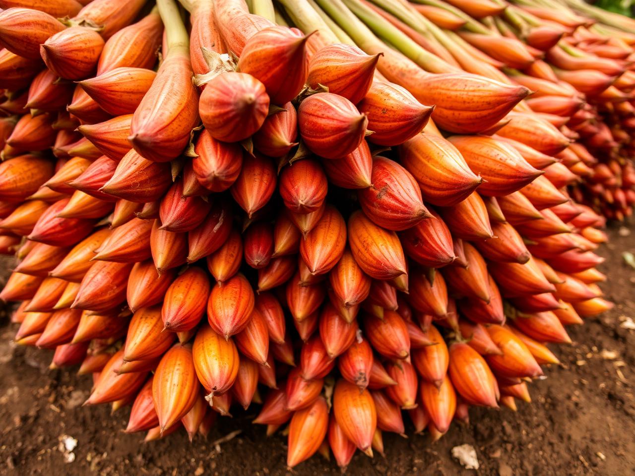 Fresh fruit bunches at a plantation collection point